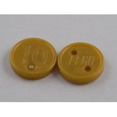 Part bb302 Pearl Gold Minifig, Utensil Coin Type 2 with 10 Mark